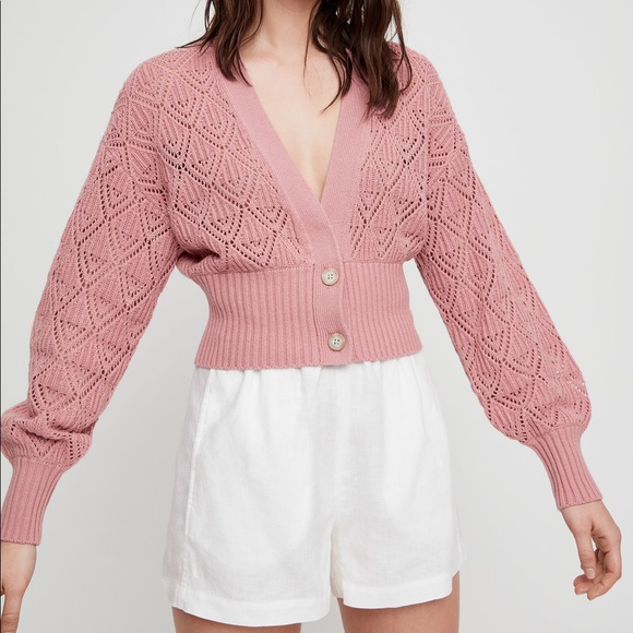 Aritzia Sweaters - Aritzia Wilfred Pink Thais Cardigan